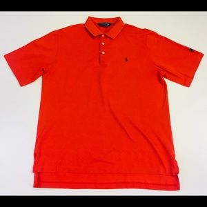 Ralph Lauren Mens L 100% Pima Cotton Red Golf Polo